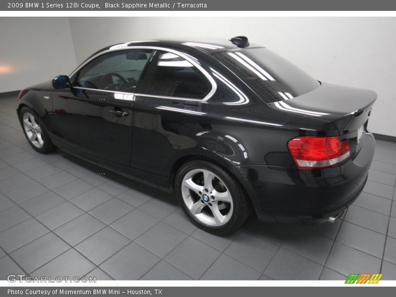 Black Sapphire Metallic / Terracotta 2009 BMW 1 Series 128i Coupe