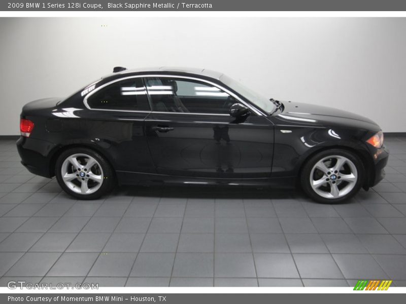 Black Sapphire Metallic / Terracotta 2009 BMW 1 Series 128i Coupe