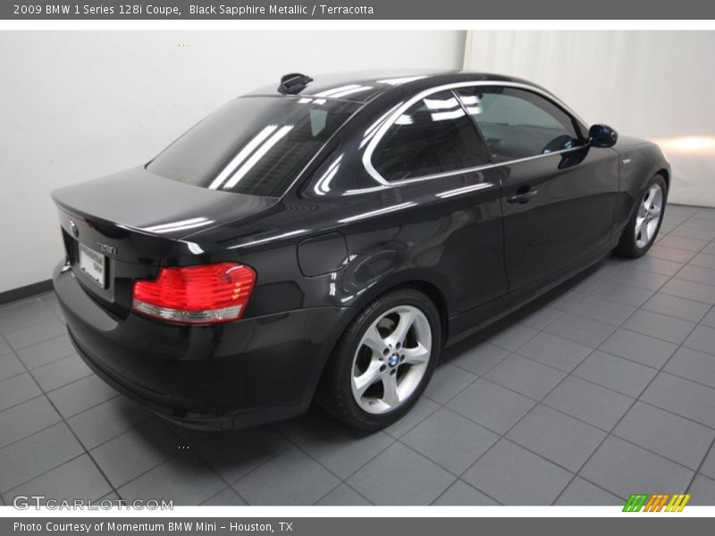 Black Sapphire Metallic / Terracotta 2009 BMW 1 Series 128i Coupe