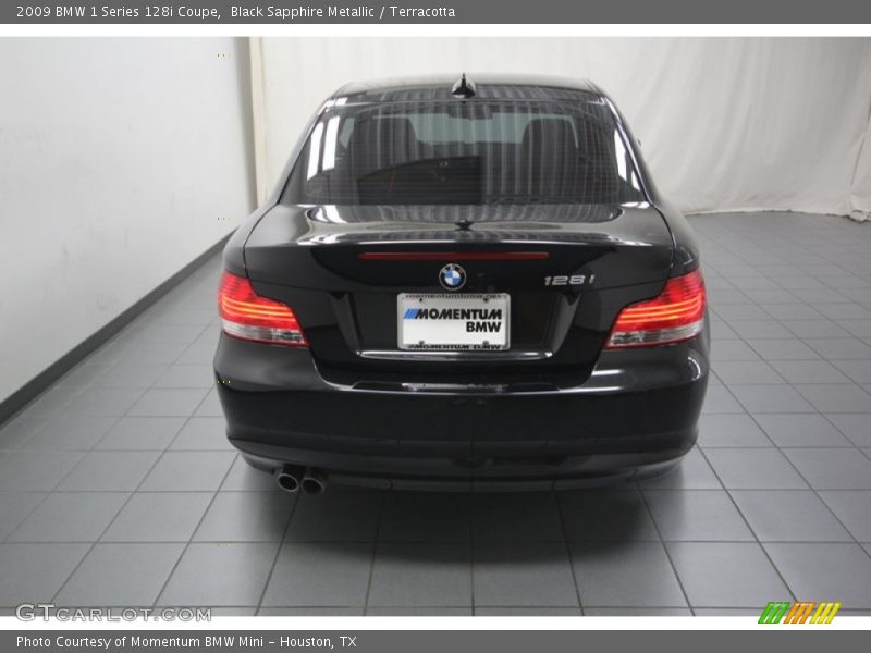 Black Sapphire Metallic / Terracotta 2009 BMW 1 Series 128i Coupe