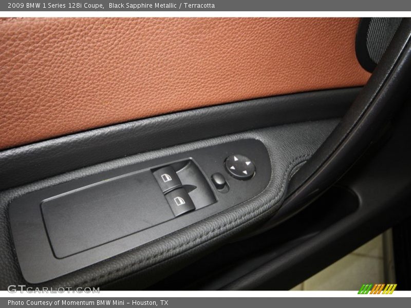 Black Sapphire Metallic / Terracotta 2009 BMW 1 Series 128i Coupe