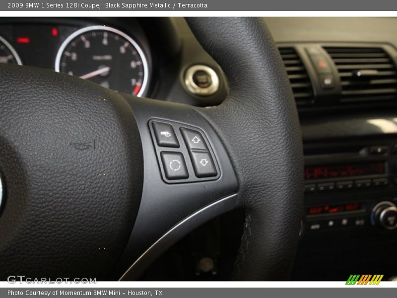 Black Sapphire Metallic / Terracotta 2009 BMW 1 Series 128i Coupe