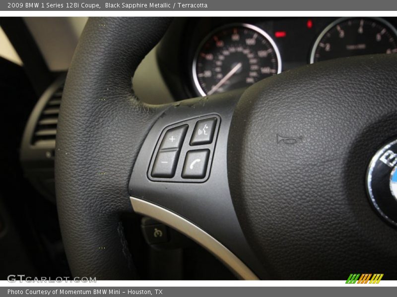 Black Sapphire Metallic / Terracotta 2009 BMW 1 Series 128i Coupe