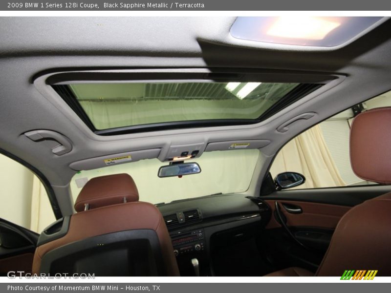 Black Sapphire Metallic / Terracotta 2009 BMW 1 Series 128i Coupe