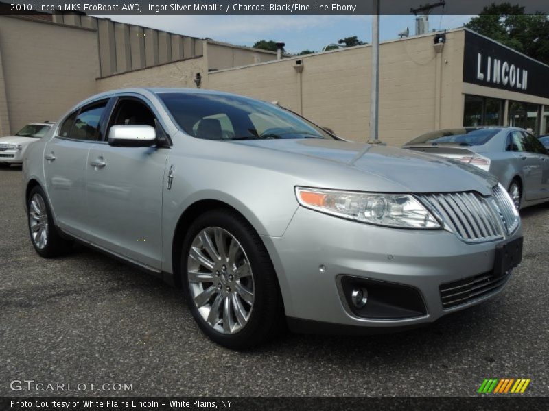 Ingot Silver Metallic / Charcoal Black/Fine Line Ebony 2010 Lincoln MKS EcoBoost AWD