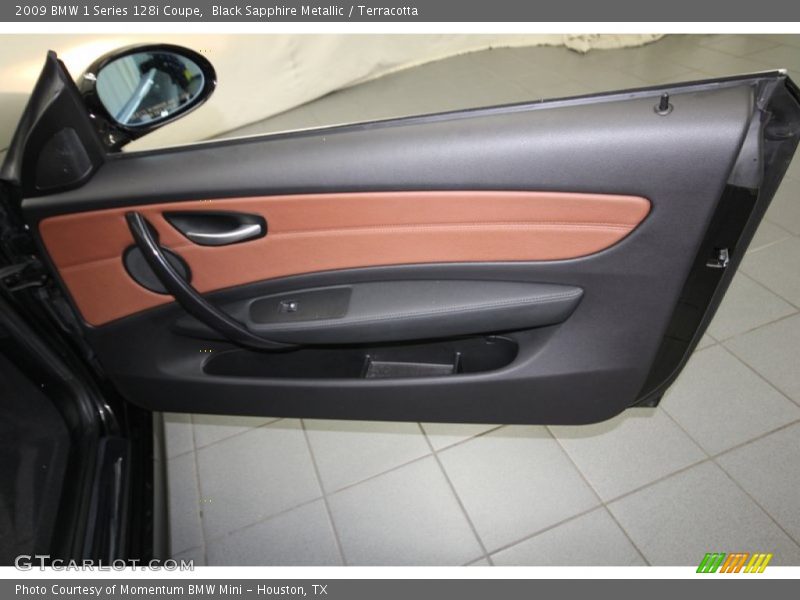 Black Sapphire Metallic / Terracotta 2009 BMW 1 Series 128i Coupe
