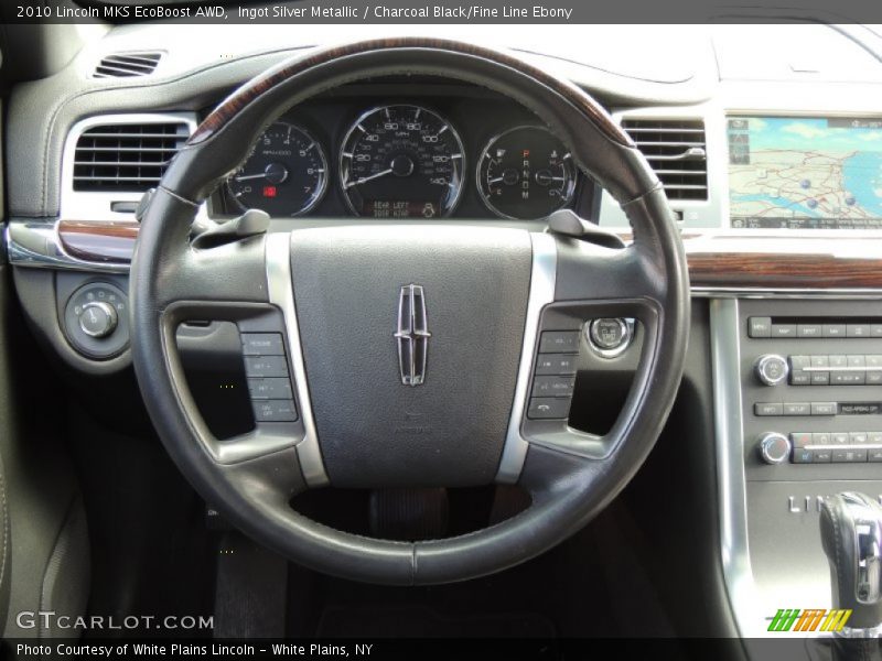 Ingot Silver Metallic / Charcoal Black/Fine Line Ebony 2010 Lincoln MKS EcoBoost AWD