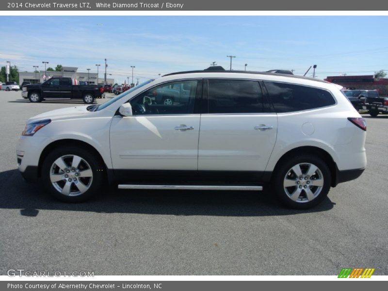 White Diamond Tricoat / Ebony 2014 Chevrolet Traverse LTZ