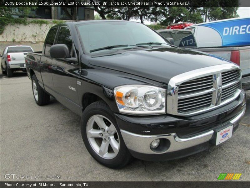 Brilliant Black Crystal Pearl / Medium Slate Gray 2008 Dodge Ram 1500 Lone Star Edition Quad Cab