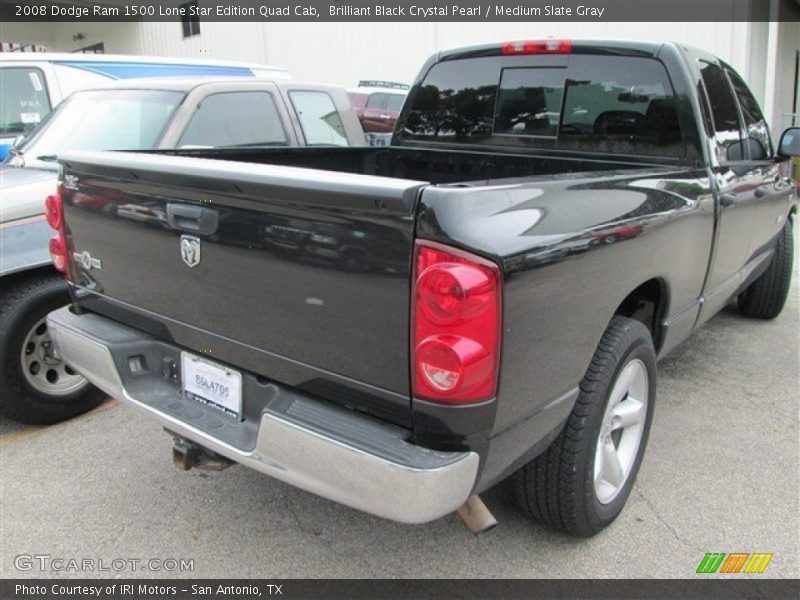 Brilliant Black Crystal Pearl / Medium Slate Gray 2008 Dodge Ram 1500 Lone Star Edition Quad Cab