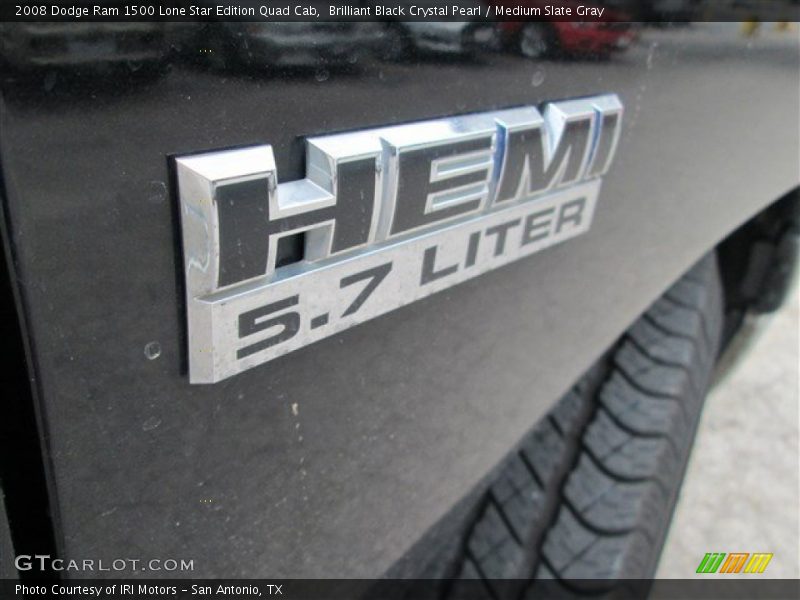 Brilliant Black Crystal Pearl / Medium Slate Gray 2008 Dodge Ram 1500 Lone Star Edition Quad Cab