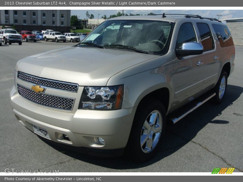 Champagne Silver Metallic / Light Cashmere/Dark Cashmere 2013 Chevrolet Suburban LTZ 4x4