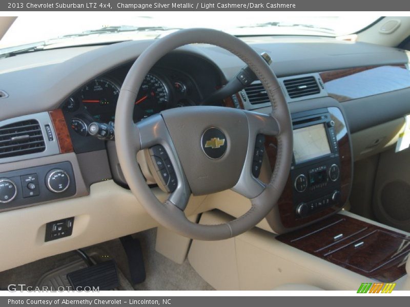Champagne Silver Metallic / Light Cashmere/Dark Cashmere 2013 Chevrolet Suburban LTZ 4x4