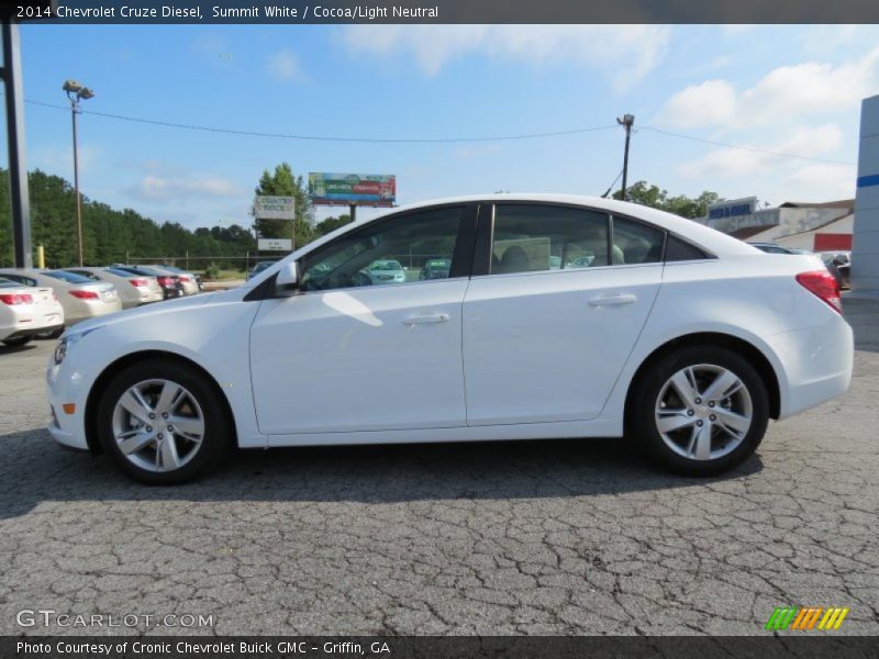 Summit White / Cocoa/Light Neutral 2014 Chevrolet Cruze Diesel