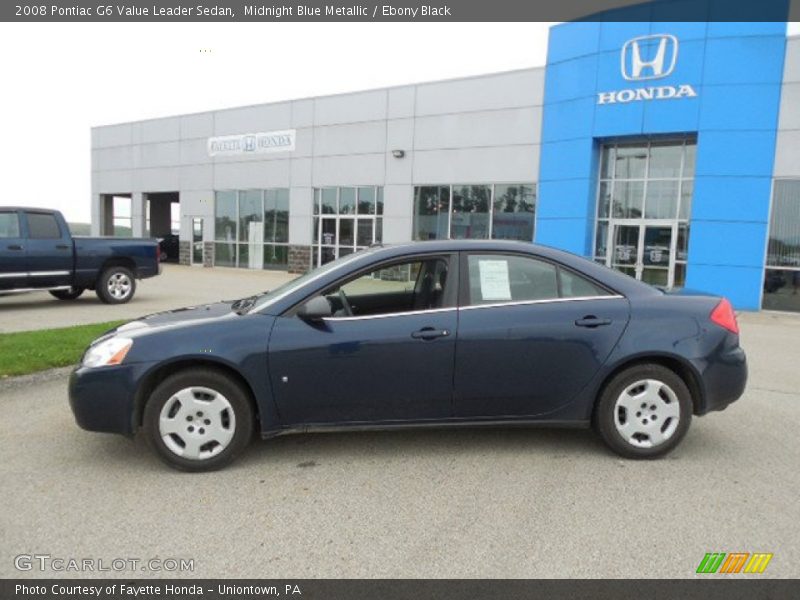 Midnight Blue Metallic / Ebony Black 2008 Pontiac G6 Value Leader Sedan