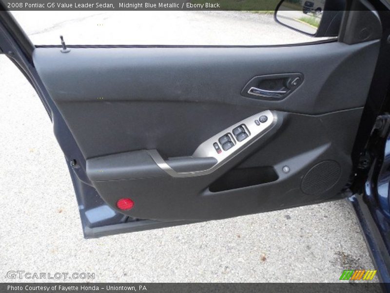 Midnight Blue Metallic / Ebony Black 2008 Pontiac G6 Value Leader Sedan