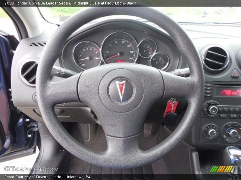 Midnight Blue Metallic / Ebony Black 2008 Pontiac G6 Value Leader Sedan