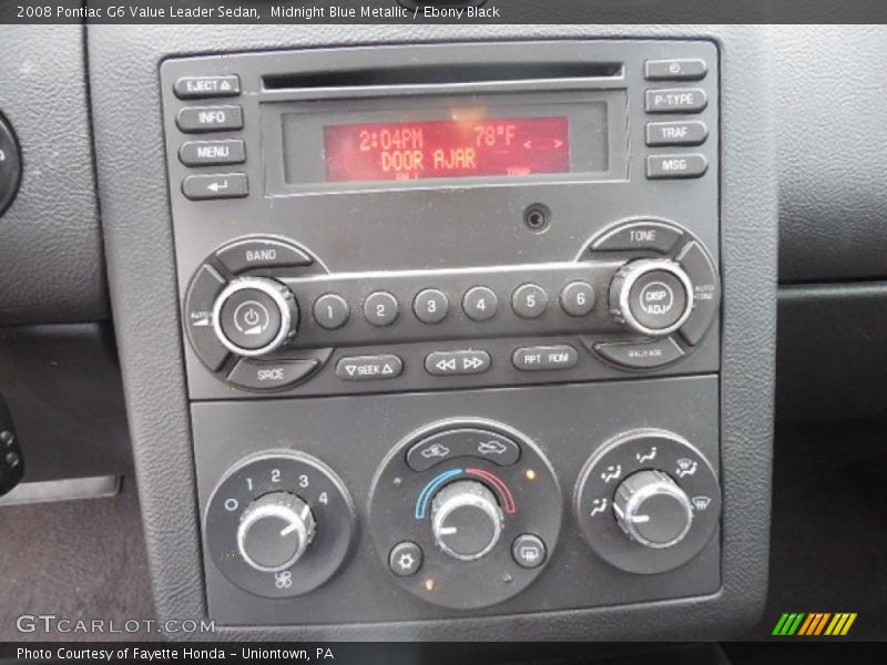 Midnight Blue Metallic / Ebony Black 2008 Pontiac G6 Value Leader Sedan