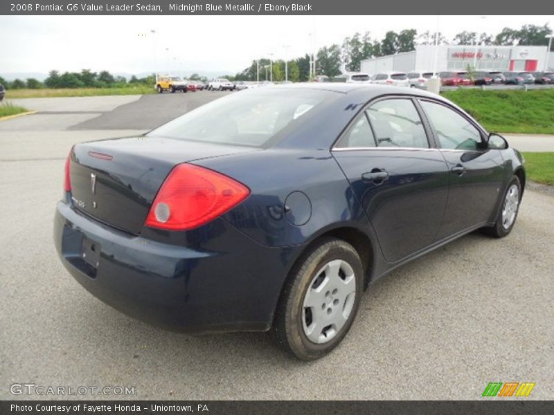 Midnight Blue Metallic / Ebony Black 2008 Pontiac G6 Value Leader Sedan
