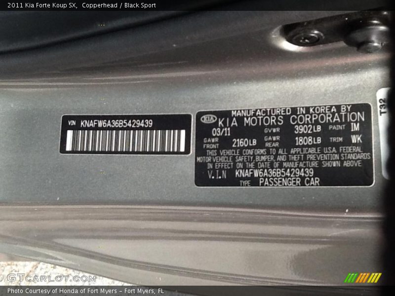 Copperhead / Black Sport 2011 Kia Forte Koup SX