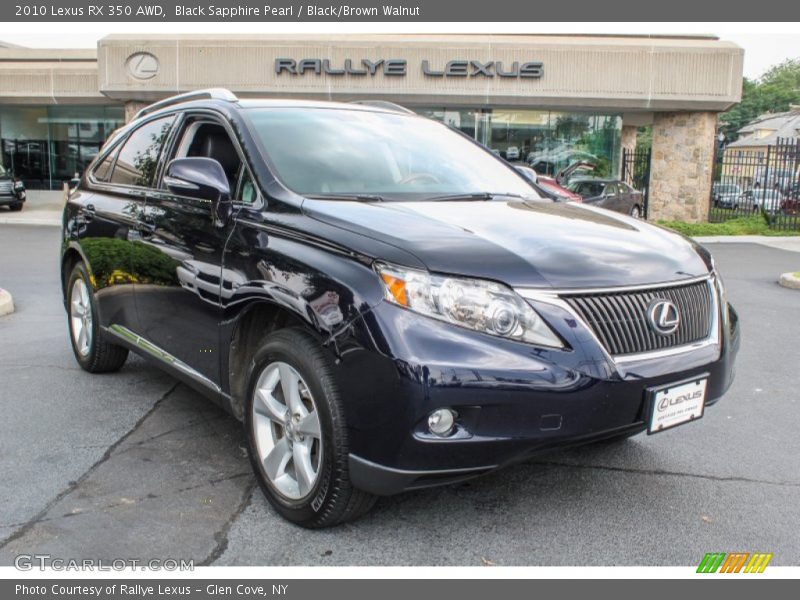 Black Sapphire Pearl / Black/Brown Walnut 2010 Lexus RX 350 AWD