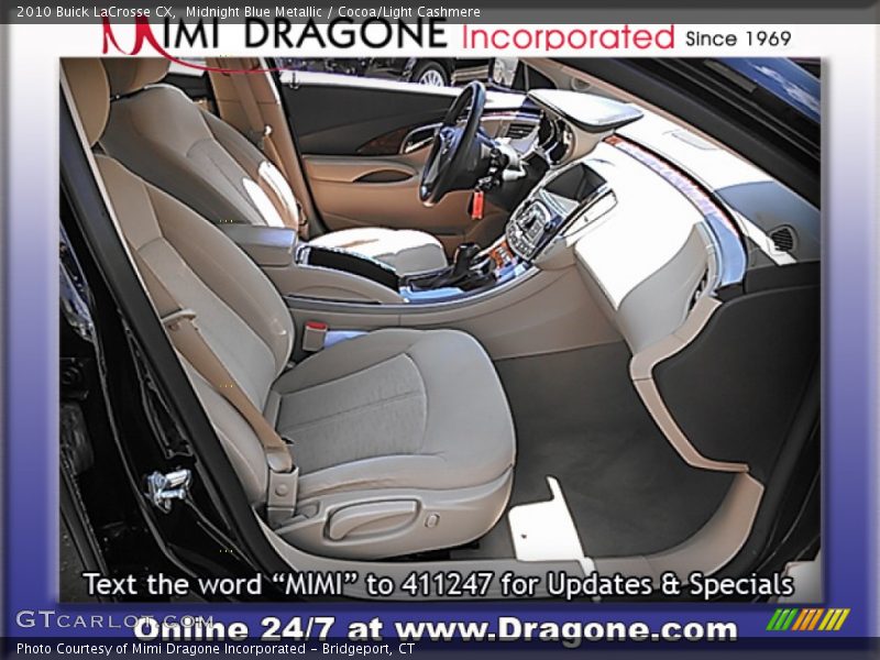 Midnight Blue Metallic / Cocoa/Light Cashmere 2010 Buick LaCrosse CX