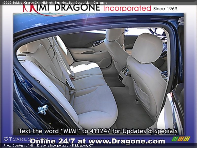 Midnight Blue Metallic / Cocoa/Light Cashmere 2010 Buick LaCrosse CX