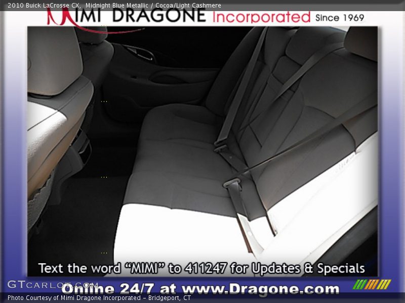 Midnight Blue Metallic / Cocoa/Light Cashmere 2010 Buick LaCrosse CX