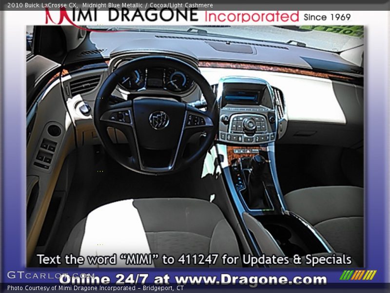 Midnight Blue Metallic / Cocoa/Light Cashmere 2010 Buick LaCrosse CX