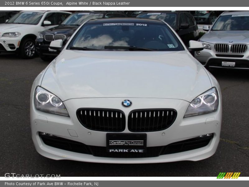 Alpine White / Black Nappa Leather 2012 BMW 6 Series 650i Coupe