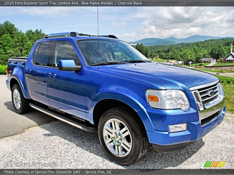 Blue Flame Metallic / Charcoal Black 2010 Ford Explorer Sport Trac Limited 4x4