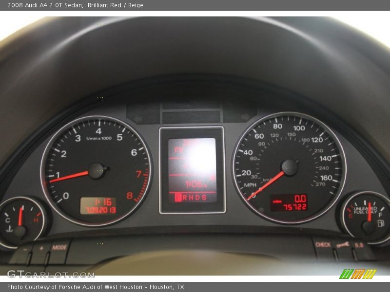 Brilliant Red / Beige 2008 Audi A4 2.0T Sedan