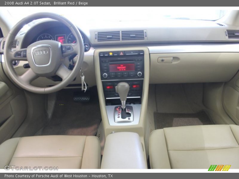 Brilliant Red / Beige 2008 Audi A4 2.0T Sedan