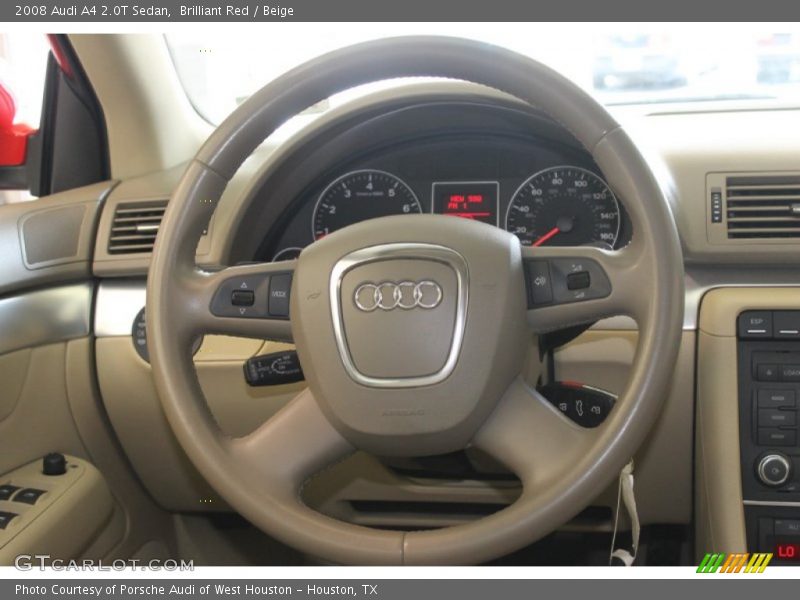 Brilliant Red / Beige 2008 Audi A4 2.0T Sedan