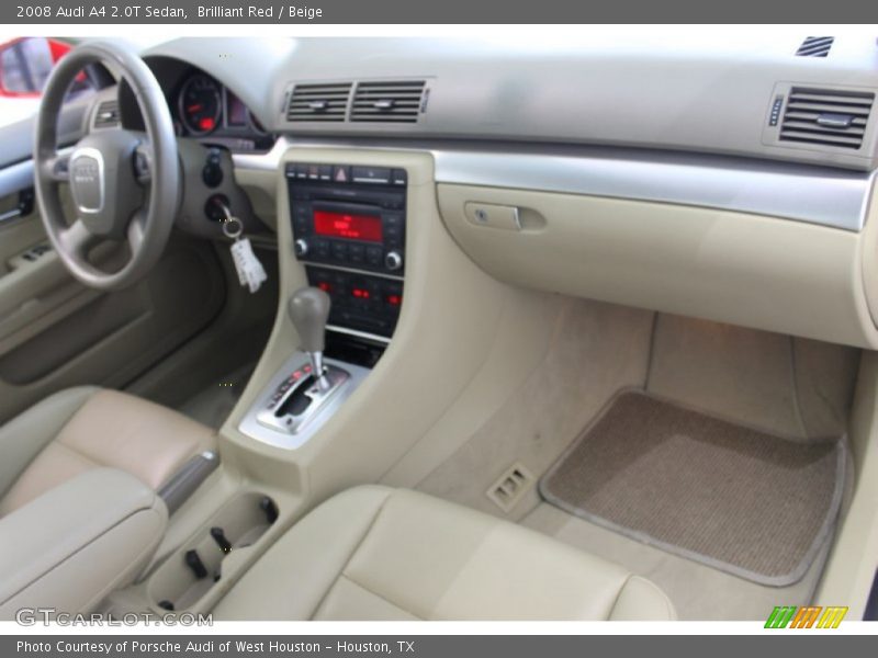 Brilliant Red / Beige 2008 Audi A4 2.0T Sedan