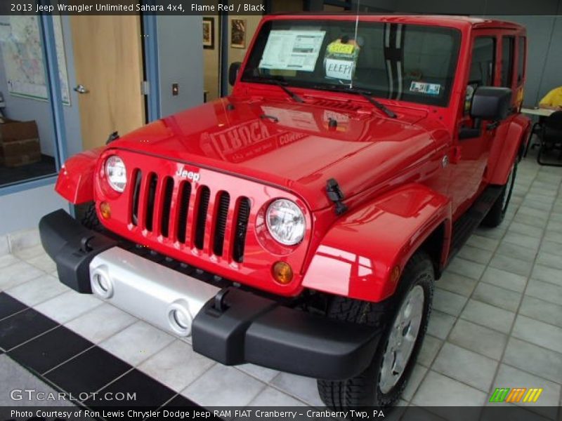 Flame Red / Black 2013 Jeep Wrangler Unlimited Sahara 4x4