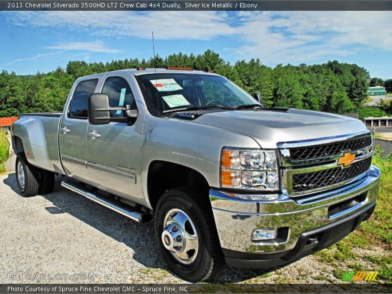 Silver Ice Metallic / Ebony 2013 Chevrolet Silverado 3500HD LTZ Crew Cab 4x4 Dually