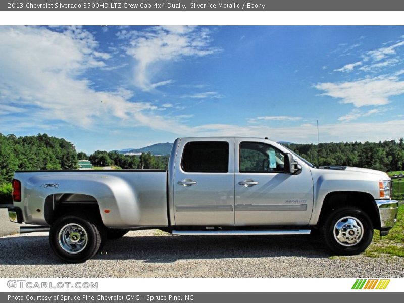 Silver Ice Metallic / Ebony 2013 Chevrolet Silverado 3500HD LTZ Crew Cab 4x4 Dually