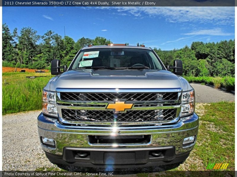 Silver Ice Metallic / Ebony 2013 Chevrolet Silverado 3500HD LTZ Crew Cab 4x4 Dually