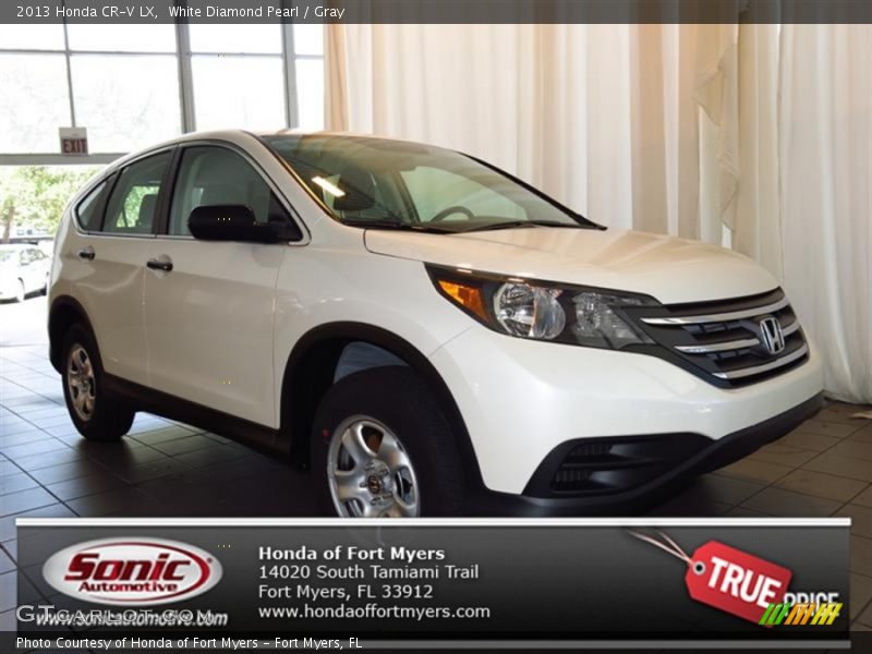 White Diamond Pearl / Gray 2013 Honda CR-V LX