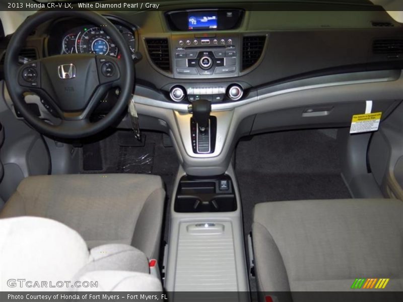White Diamond Pearl / Gray 2013 Honda CR-V LX