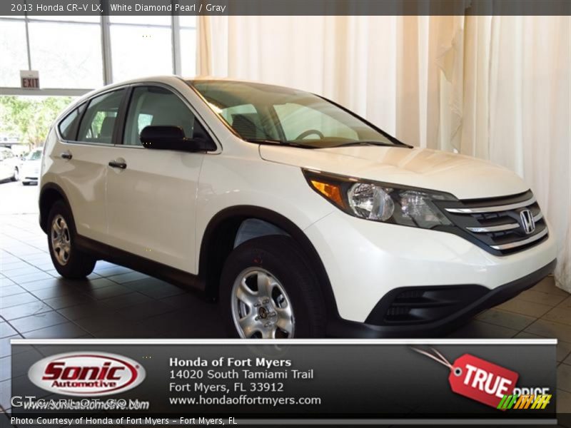 White Diamond Pearl / Gray 2013 Honda CR-V LX