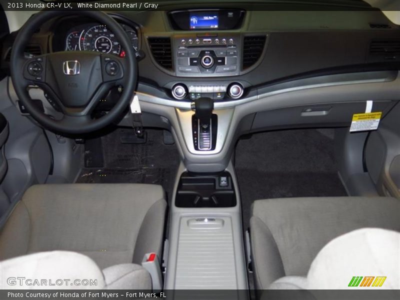 White Diamond Pearl / Gray 2013 Honda CR-V LX