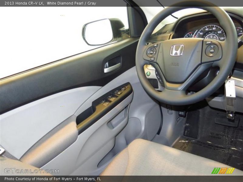 White Diamond Pearl / Gray 2013 Honda CR-V LX