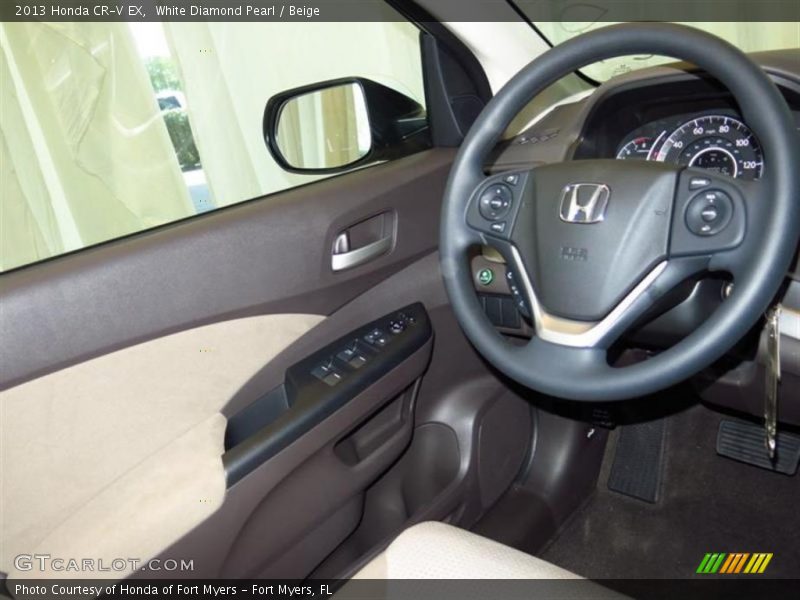 White Diamond Pearl / Beige 2013 Honda CR-V EX