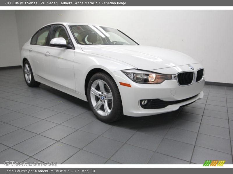 Mineral White Metallic / Venetian Beige 2013 BMW 3 Series 320i Sedan