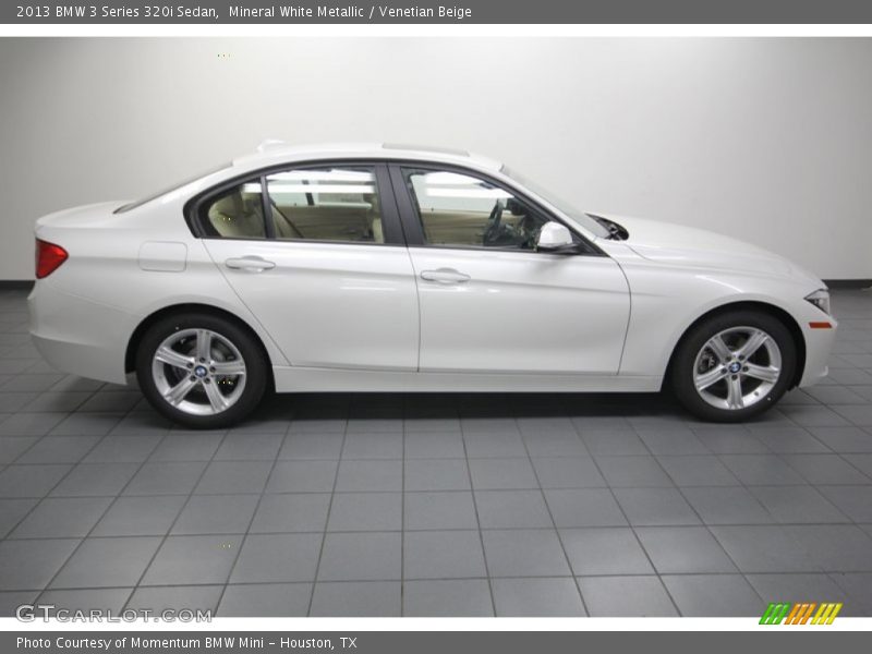 Mineral White Metallic / Venetian Beige 2013 BMW 3 Series 320i Sedan