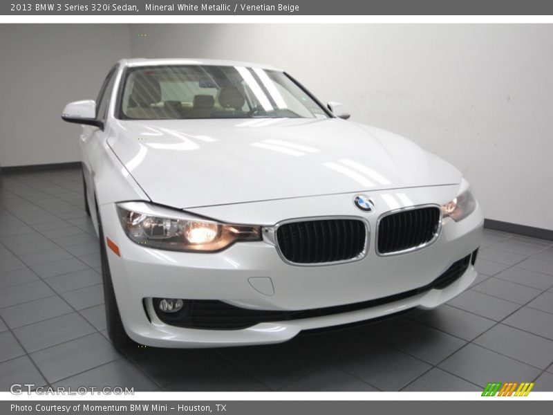Mineral White Metallic / Venetian Beige 2013 BMW 3 Series 320i Sedan
