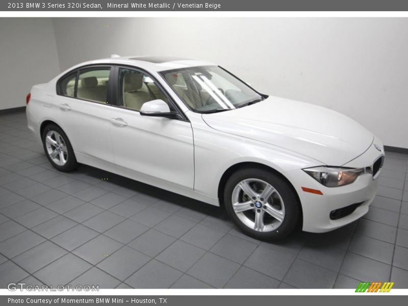 Mineral White Metallic / Venetian Beige 2013 BMW 3 Series 320i Sedan