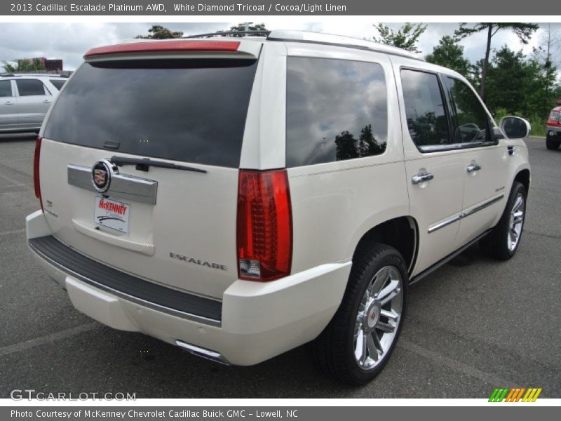 White Diamond Tricoat / Cocoa/Light Linen 2013 Cadillac Escalade Platinum AWD